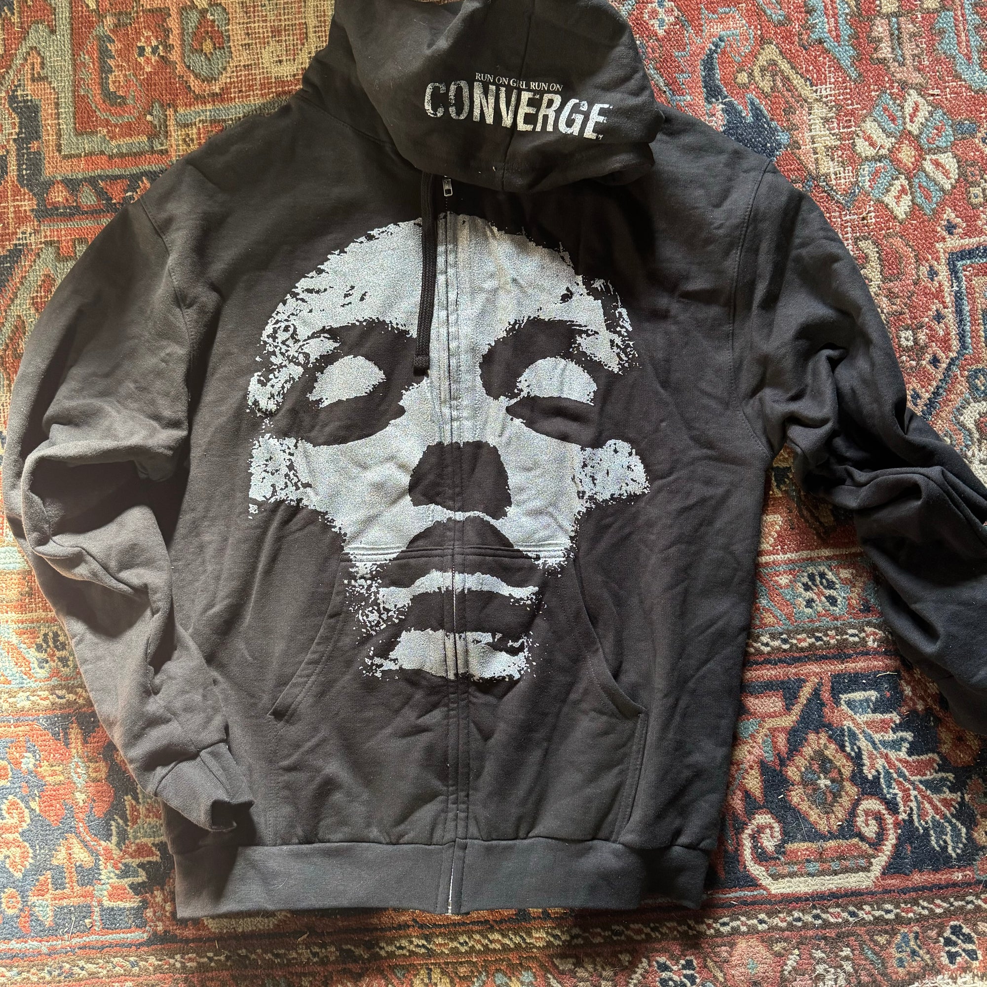 Converge "Run On: Silver" Zip Up Sweatshirt (Display)